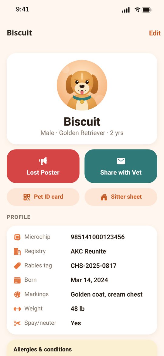 Pet profile